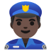 👮🏿‍♂️ man police officer: dark skin tone display on Google